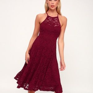 Lulus NWT My Kingdom Burgundy Dress Size Medium
